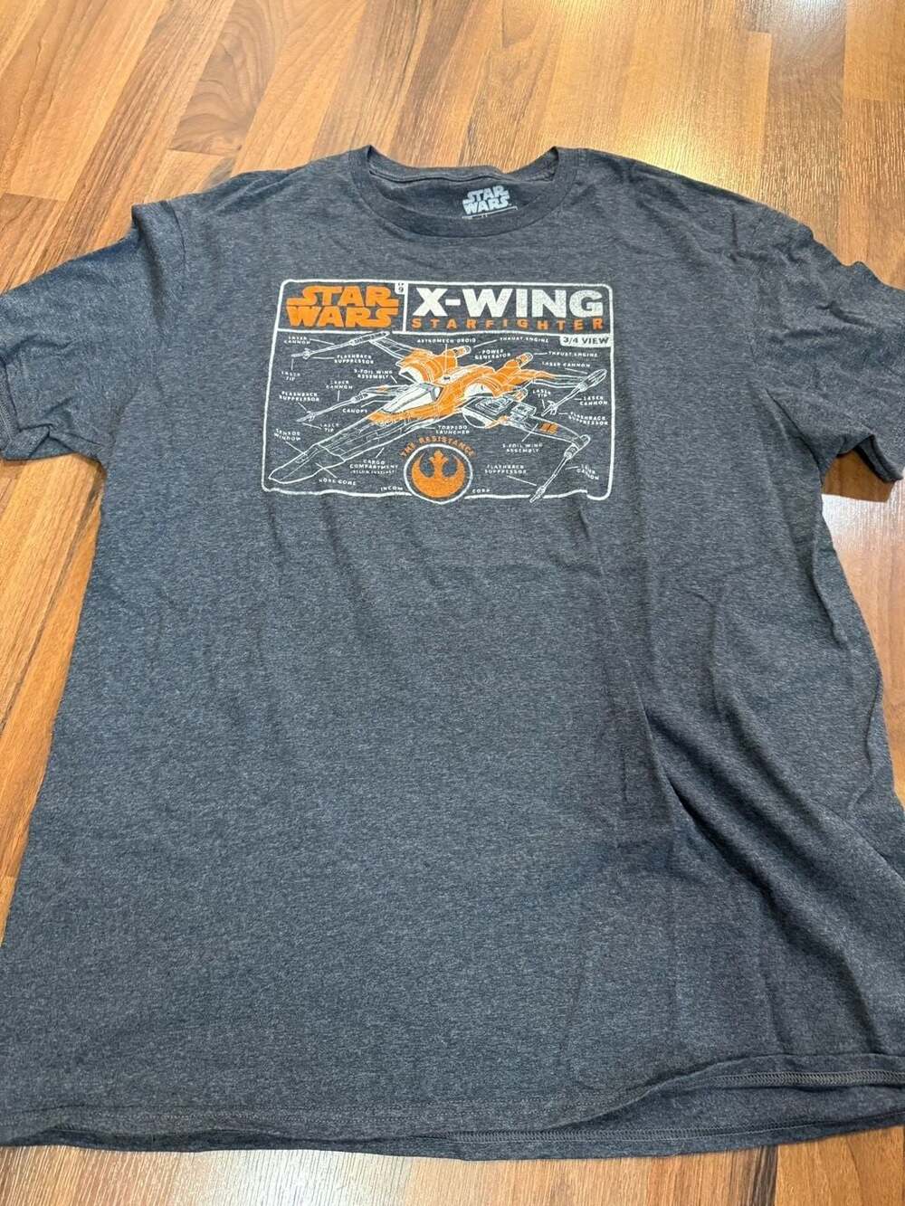 Fifth Sun Star Wars X-Wing Starfighter Size XL Gray Graphic T-Shirt